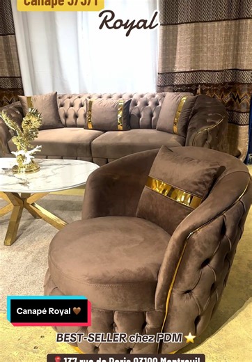 Canapé Royal marron : Élégance et confort chez PDM