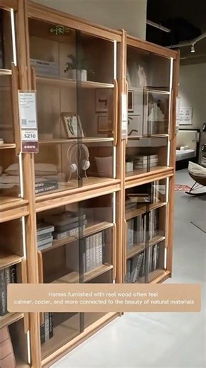 Oak Bookcase with Integrated Lighting #Bookcase #OakFurniture #HomeDecor