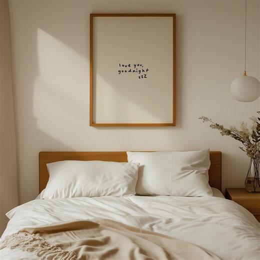 Love You Goodnight Print: Hand-drawn Poster, Neutral Bedroom Decor (digital Download, Vertical) - Etsy