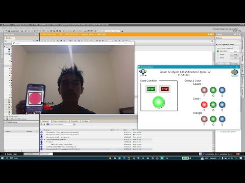 Color & Object Clasification (OpenCV) with PLC Siemens S7-1500 and HMI Haiwell