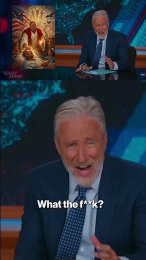 Jon Stewart reacts to uncanny resemblance in Trump’s Jesus meme: ‘What the f–k’ #shorts