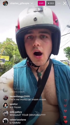 charlie’s IG live last night while in Bali! 🛵💨🇮🇩🧡 #charliegillespie #charlesgillespie #lukejatp @Charlie Gillespie