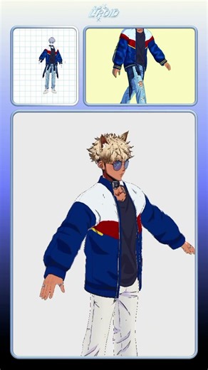 Full process of how I made this 3D VTuber streetwear outfit in VRoid Studio out! #vroid #vtuber #3d