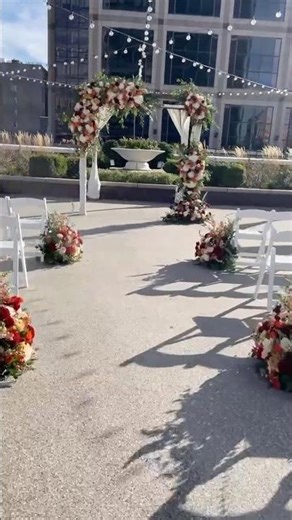 Dreamy Rooftop Ceremony Wedding Florals in Indianapolis 🌸 | KIS Florals