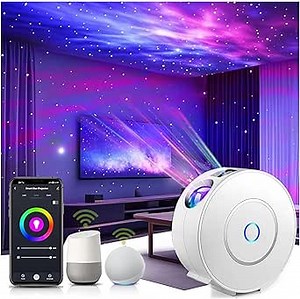Galaxy Projector for Bedroom, Star Projector,Smart APP & Voice Control Galaxy lamp, Compatible with Alexa & Google Home, for Kids Adults Bedroom,Room Decor,Game Room,Party (Green Stars)