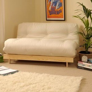 Cream 4ft6 Premium Luxury Wooden Futon Sofa Bed