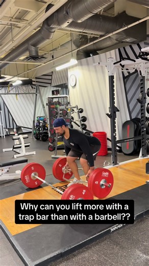 These are the 2 reasons why trap bar is easier to pull than a conventional deadlift 🙌 #gymtok #gymtiktok #deadlift