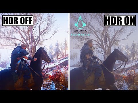 Assassin's Creed Valhalla - Graphics Comparison Gameplay HDR OFF VS HDR ON [4K-60FPS]