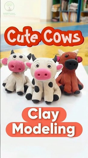 😍 Cute COW - CLAY Modelling by our tiny artist