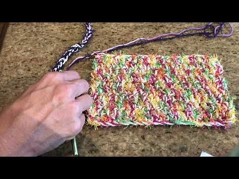 Crochet washcloth with scrubbie yarn