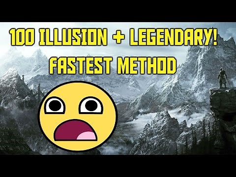 Skyrim Level 100 Illusion Fast and Easy!! 100 Legendary Illusion! Fastest Method!
