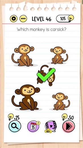 Mad monkey 🐒?? level 46 #braintestsolution #logicpuzzles #games #brainlearning #shorts #shortsfeed