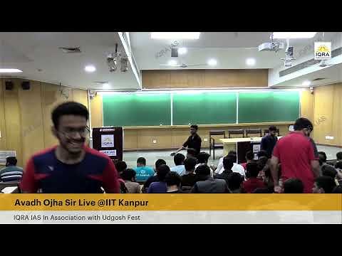 Ojha Sir Live Lecture from IIT Kanpur Udghosh Fest with @IQRAIAS