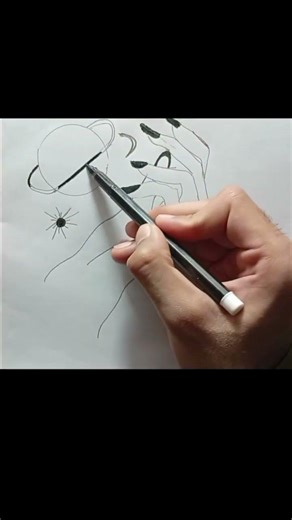 Holding the Universe | Minimal drawing #pencil #art#drawing