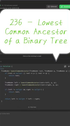 236. Lowest Common Ancestor of a Binary Tree | Postorder DFS (L+R Check) | TC: O(n) | SC: O(h)