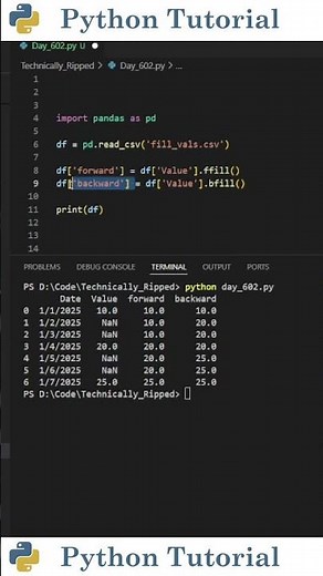 Forward Fill Values In Pandas Dataframe | Python Tutorial