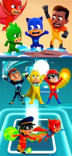 PJ Masks Transformation Dance song | Tiles Hop EDM #shorts