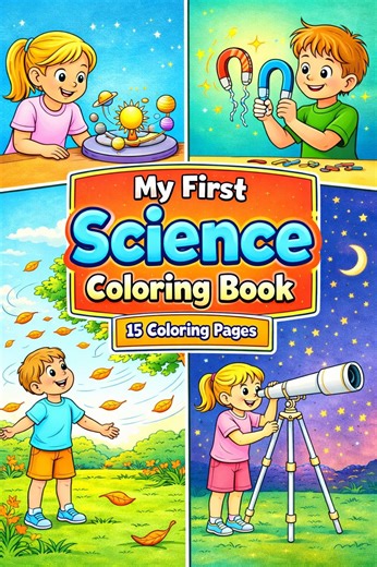 Kids Science Coloring Book – Educational STEM Learning Pages (ages 6-8) - Etsy