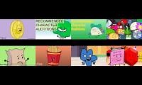 Mix of 8 videos from youtube : bfdi auditions with 8 animations