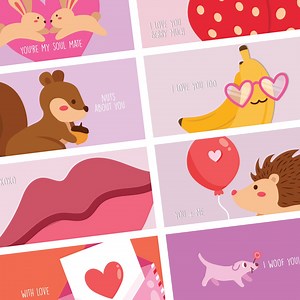 10 Printable Valentine's Day Postcards High Quality Print - Etsy