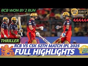 RCB VS CSK FULL HIGHLIGHTS | IPL 2025 | TODAY MATCH HIGHLIGHTS | #rcb #csk #viratkohli