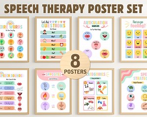 Speech Therapy Posters | Language Development Visuals (8 Poster Set) | Printable - Etsy