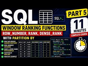 SQL Window Ranking Functions | ROW_NUMBER(), RANK(), DENSE_RANK(), PARTITION BY | SQL Tutorial #5