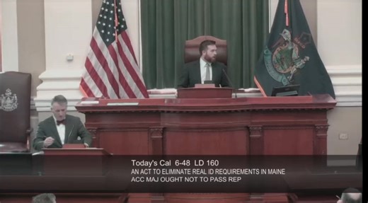 Yesterday, one of my first votes was on my bill to repeal Real ID—a federal mandate that threatens the privacy of law-abiding Mainers and opens the door to future surveillance. While I was not allowed to speak to my bill, I did request a roll call, and was glad to finally be able to vote on legislation I put forward on behalf of my district. The measure didn't pass this time, but I’m proud that a bipartisan coalition (listed below) stood up for freedom, privacy, and Maine values. Across party li