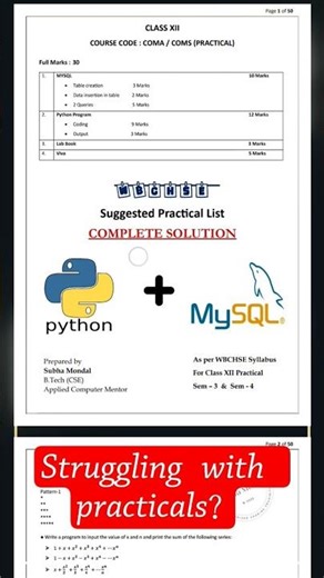 Class 12 Computer Application & Science Complete Practical Guide 🎉 #shorts #wbchse #class12 #viral