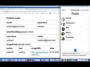 2. Organize your Spreadsheet Database for a posting app using Thunkable