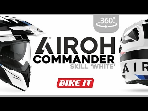 Airoh Commander - 'Skill White' (Gloss) - 360° View || The Ultimate Dual-Sport Helmet