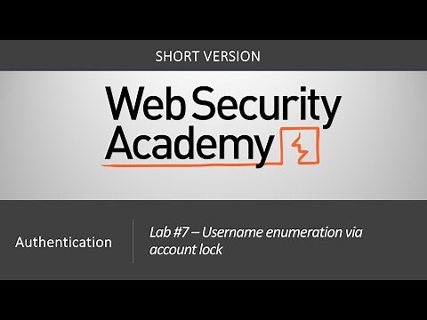Authentication Vulnerabilities - Lab #7 Username enumeration via account lock | Short Version