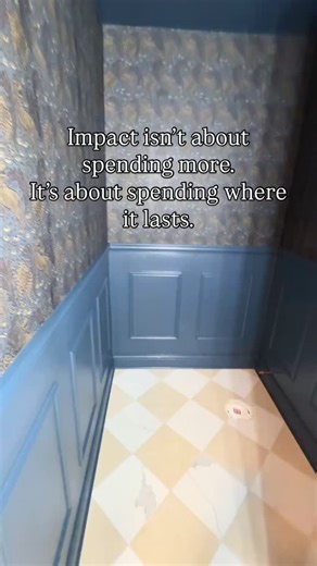 My job isn’t to max out a budget. It’s to weigh impact versus investment. Wow factor isn’t equal across decisions. You can spend big on a chandelier. You can also choose a more budget-friendly one. Both will light the room. Both will look “fine.” But the impact is different. I’m working on a dining room project. The room is quite large and feels empty. There is no trim detail and a lot of walls doing… nothing. We could’ve left it. Instead, I encouraged tongue-and-groove paneling. Millwork change