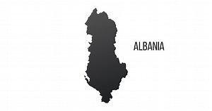 Albania country border map, vector illustration isolated on white