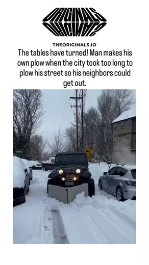 Briefly Explaining on Instagram: "#onlyoriginals #theoriginals #The post shares a 11-second video of a Jeep Wrangler driver rigging a makeshift snow plow from a folding table and scrap wood to clear a snow-blocked residential street, addressing delays in municipal services during a recent winter storm. Uploaded on December 15, 2025, it garnered 123,000 views and 41 reposts within hours, tapping into viral appeal of DIY problem-solving in areas like the U.S. Northeast prone to heavy snowfall. Use