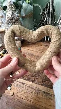 Burlap hearts for rustic Valentine's day decor! ❤️ #handmadedecor #rusticcrafts #valentinesday