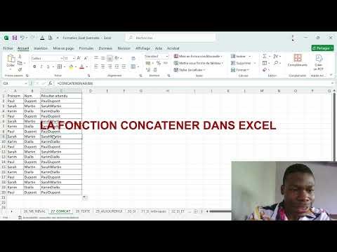 LA FONCTION CONCATENER DANS EXCEL