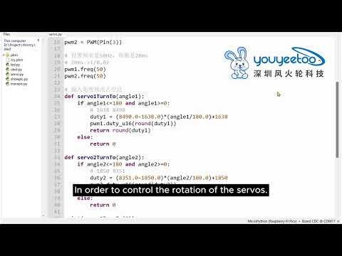 Controlling a two dimensional servo gimbal with a Raspberry Pi Pico