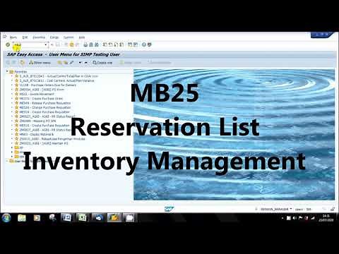 SAP MB25 Reservation List Inventory Management
