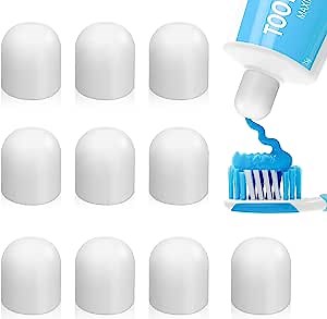 [10-Pack] Self Closing Toothpaste Caps White Silicone Toothpaste Dispenser Squeezer Reusable Toothpaste Cover Toothpaste Saver for Kids Adults, Keeps Hygiene No Mess No Waste