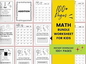 100 Days Math Challenge Workbook: Addition, Subtraction, Multiplication, Division (PDF Printable) - Etsy UK