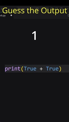 Python Secret 😳 true + true = ? 🤯 | Tamil Coding Trick #shorts