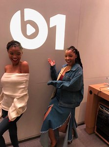 aye! our song “happy without me” ft. Joey Badass played on beats 1 chart yesterday w/ brooke reese. 🤗 listen here: apple.co/chart #thekidsarealright 🎧✨👽 | Chloe and Halle Bailey