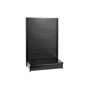 36" x 18" x 72" Black Single-Sided Pegboard Add-On Gondola Merchandiser
