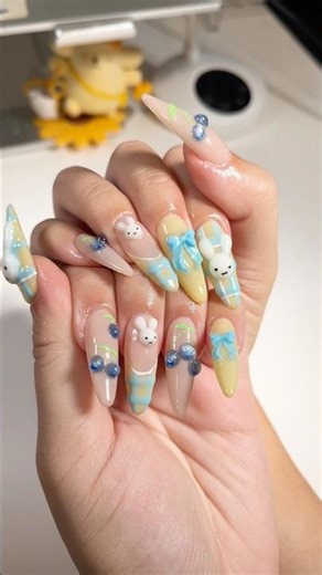 blueberry miffy nails🫐 #nails #shorts #miffy