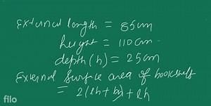 A wooden bookshelf has external dimensions as follows: Height =... | Filo