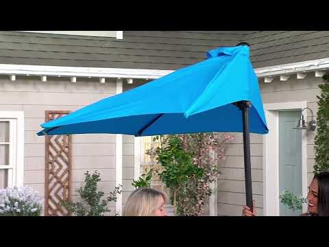 Garden Reflections 9' Half-Round Patio Umbrella on QVC