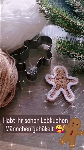 Lebkuchenmännchen häkeln 😍 #short #shorts #häkeln #amigurumi