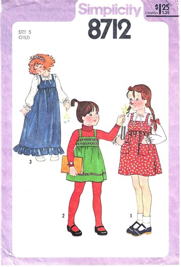 1970s Childs' Pullover Jumper & Blouse UNCUT Sewing Pattern: Simplicity 8712 Size 5 - Etsy
