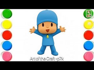 How to Draw a cute Pocoyo | Drawing, Painting & Coloring For Kids and Toddlers_ Kids Art